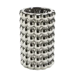Vase bubble en céramique métallisée doré ou argenté Ø16xH24,5cm (2 modèles)