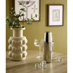 Vase céramique bubble boule Ø16xH28cm (2 modèles chromé ou beige)