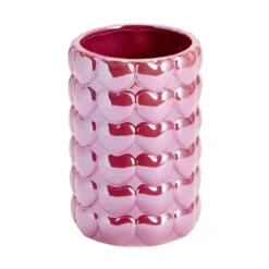 Vase céramique bubble coeur rouge Ø12xH19cm