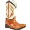 Vase céramique forme botte cowboy orange 20x6,5xH15,5cm