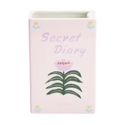 Vase céramique forme livre romantique 13,5x6,5xH20cm (2 modèles love ou secret)
