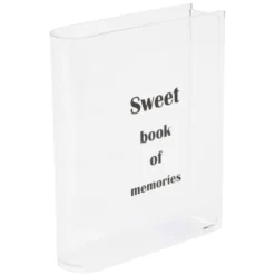 Vase céramique forme livre Sweet Book of Memories blanc et noir 15x4xH20cm