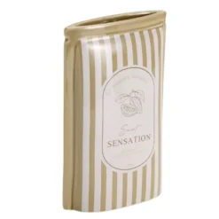 Vase céramique forme pochette 13,5x6,5xH20cm (2 modèles matcha ou cacao)