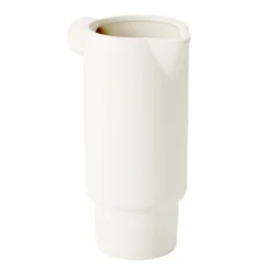 Vase céramique mate façon pichet avec anse boule Ø9,5xH21,5cm (2 modèles)