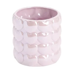 Vase céramique rond bubble coeur rose Ø12xH13cm