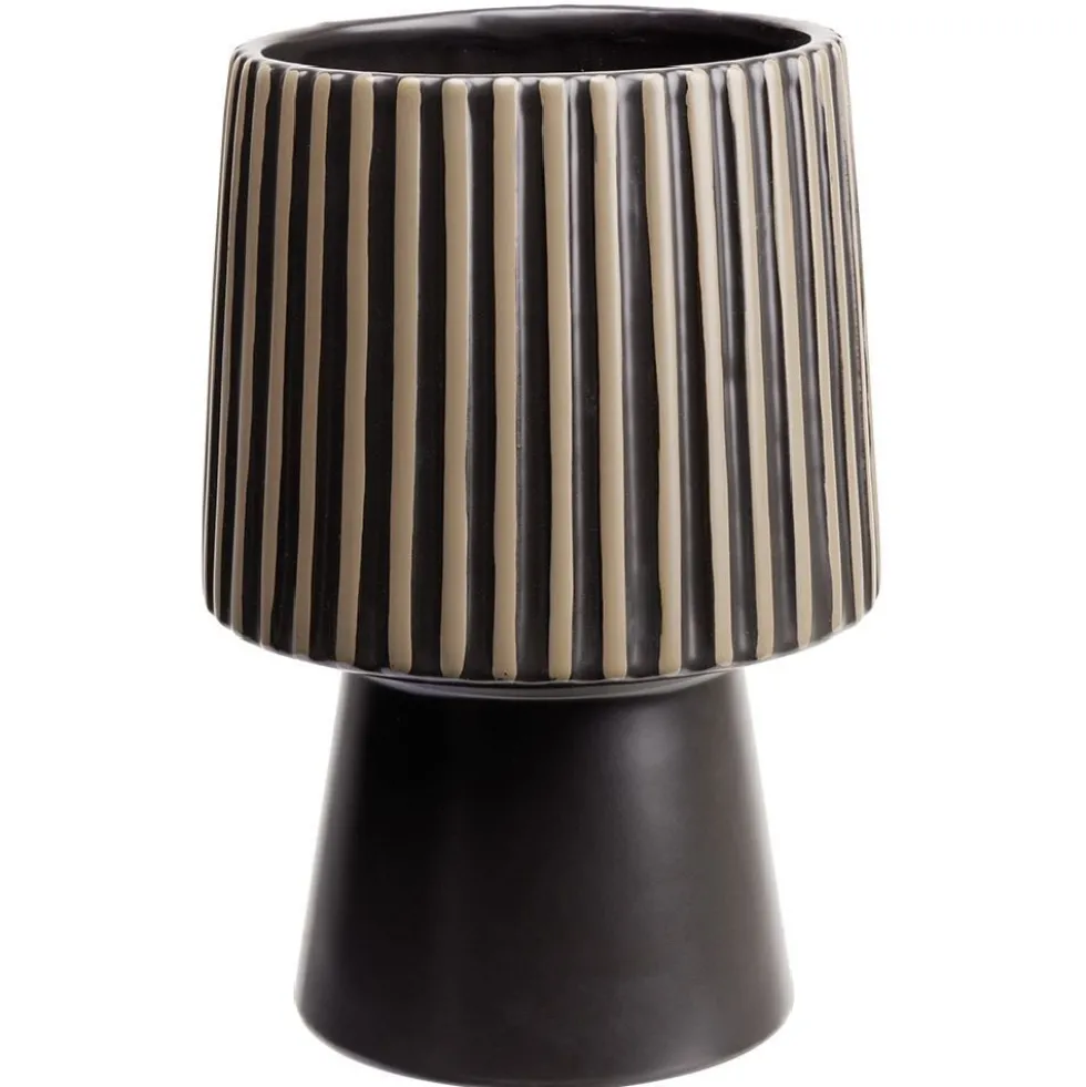 Vase en céramique déco noir et beige