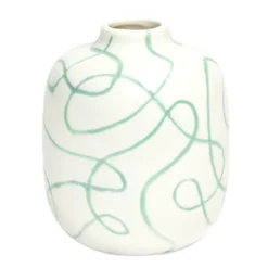 Vase en céramique motif courbe Ø7,5xH9,5cm (3 modèles)