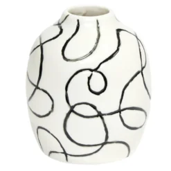 Vase en céramique motif courbe Ø7,5xH9,5cm (3 modèles)