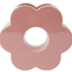 Vase en dolomite forme fleur 20xH18cm (2 modèles bleu ou rose)