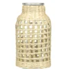 Vase en verre avec raphia tressé Ø10,5xH20cm