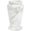 Vase funéraire marbre blanc Ø15,5xH26,5cm