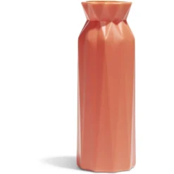 Vase plastique effet origami Ø7,5xH20,5cm - 4 coloris
