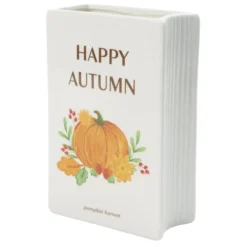 Vase rectangulaire automne en céramique 13,5x6,5xH20cm (2 modèles)