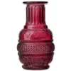 Vase rond en verre vert Ø6,5xH13,5cm