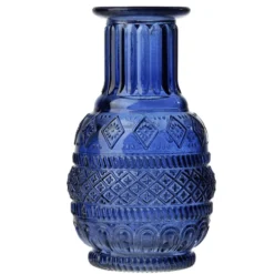 Vase rond en verre vert Ø6,5xH13,5cm