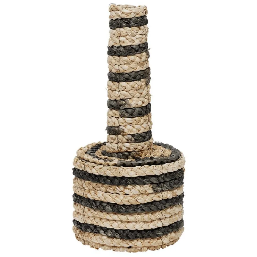 Vase rond osier noir et marron Ø26xH55cm