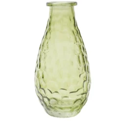 Vase verre coloré forme bouteille décor relief Ø6xH13cmØ7xH14cm (3 modèles)