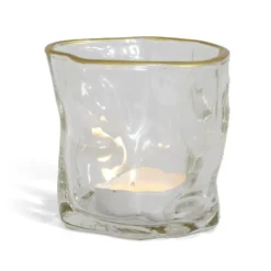 Vase verre froissé transparent Ø7,5xH7,7cm