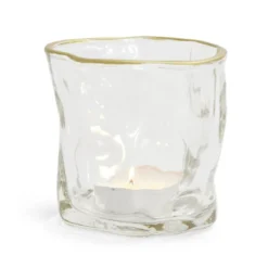 Vase verre froissé transparent Ø7,5xH7,7cm