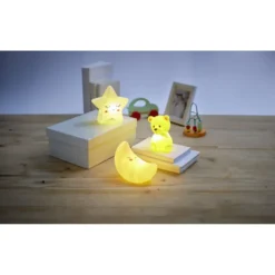 Veilleuse à LED ourson/lune/étoile H12,5cm-3 modèles