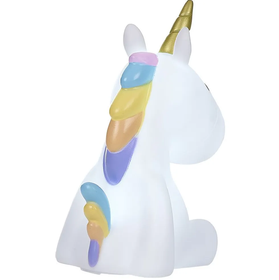 Veilleuse licorne arc en ciel LED H16.5cm