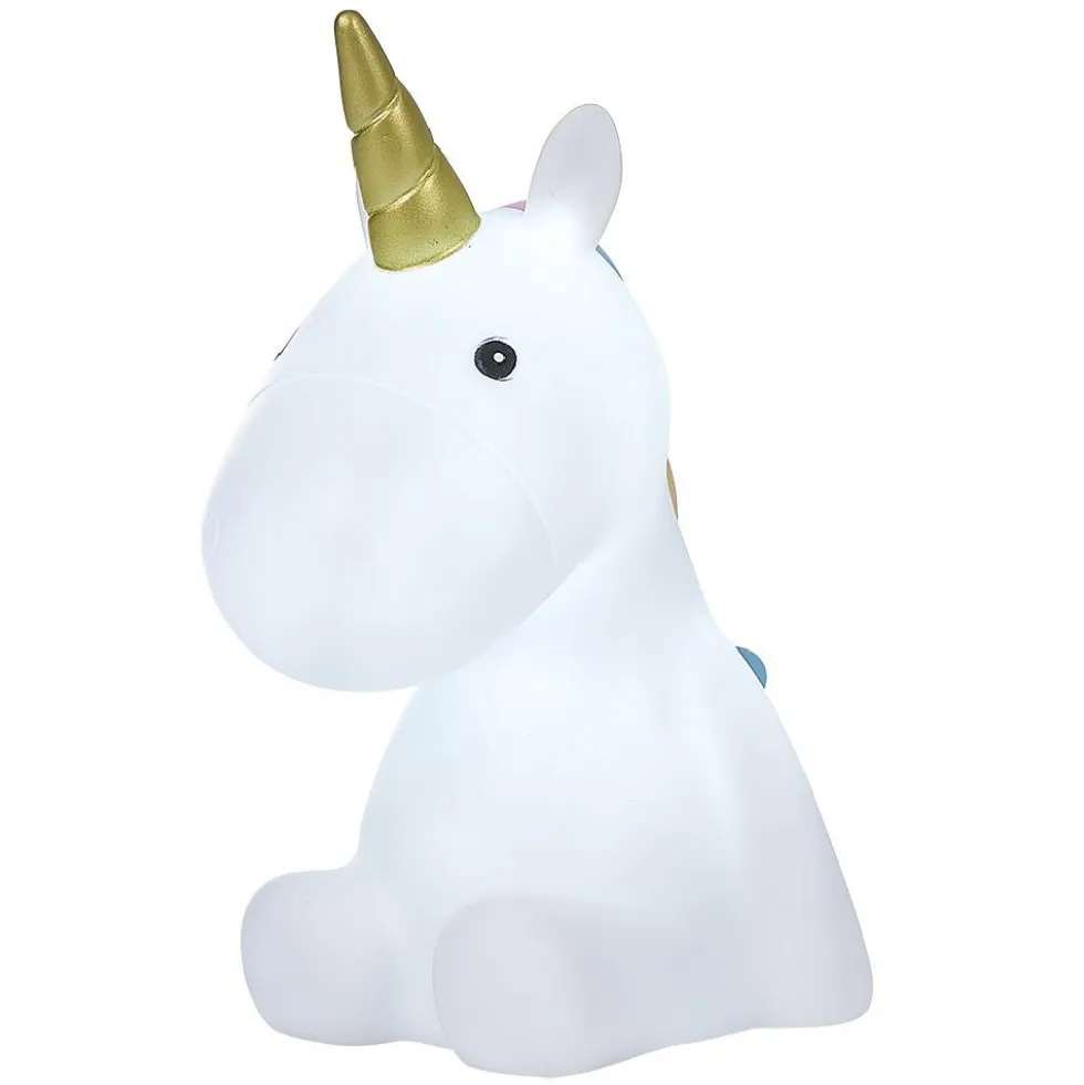 Veilleuse licorne arc en ciel LED H16.5cm