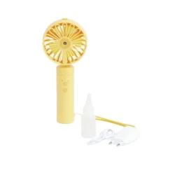 Ventilateur à main brumisateur USB 3 vitesses jaune