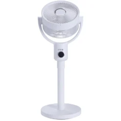 Ventilateur sur pied 35W rond orientable digital avec télécommande blanc Ø29xH100cm
