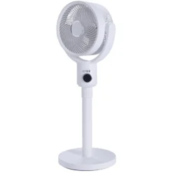 Ventilateur sur pied 35W rond orientable digital avec télécommande blanc Ø29xH100cm