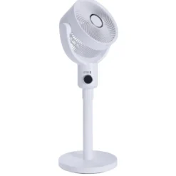 Ventilateur sur pied 35W rond orientable digital avec télécommande blanc Ø29xH100cm