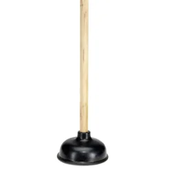 Ventouse caoutchouc avec manche bois Ø14xH40cm