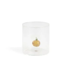 Verre avec décor intérieur citrouille 350ml Ø8xH8,5cm