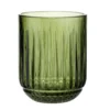 Verre bas 27cl en verre strié transparent vert Ø7,5xH9,5cm