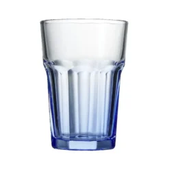 Verre bas en verre bleu H12cm
