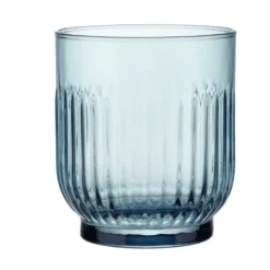 Verre bas x3 Tokyo en verre coloré strié Ø9xH8cm