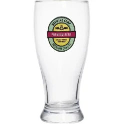 Verre à bière transparent inscription Premium Beer 56,5cl - Ø9,5xH20cm