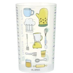 Verre doseur 900ml plastique décoré Ø10,5xH13,5cm