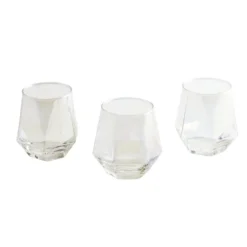 Verre haut x3 forme diamant reflet irisé 300ml