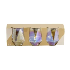Verre haut x3 forme diamant reflet irisé 300ml