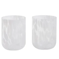 Verre soufflé x2 motif tacheté 500ml (2 modèles)