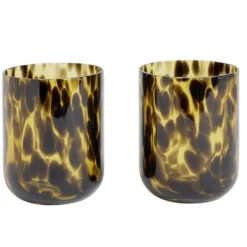 Verre soufflé x2 motif tacheté 500ml (2 modèles)
