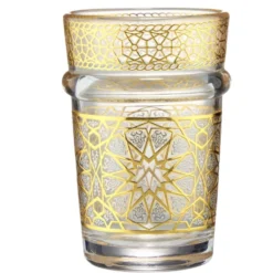 Verre à thé 110ml x6 en verre transparent finition dorée Ø6xH9cm
