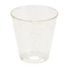 Verrine plastique réutilisable x10 carrée dorée pailletée 3x3xH5cm