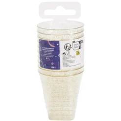 Verrine plastique réutilisable x10 carrée dorée pailletée 3x3xH5cm