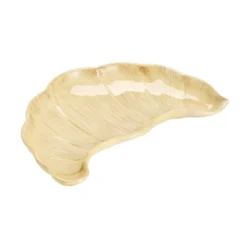 Vide-poche forme croissant en céramique marron 15,5x22,5cm