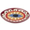 Vide-poche forme oeil porte-bonheur en céramique 12x15cm (2 modèles bordeaux ou rose)
