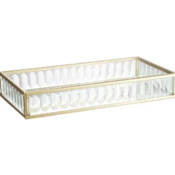 Vide poche rectangulaire transparent doré