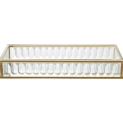 Vide poche rectangulaire transparent doré