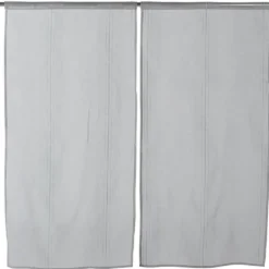 Vitrage droit passe tringle uni gris 60x120 cm x2