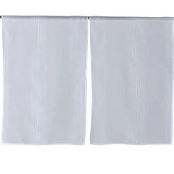 Vitrage droit passe tringle uni blanc 60x90 cm x2